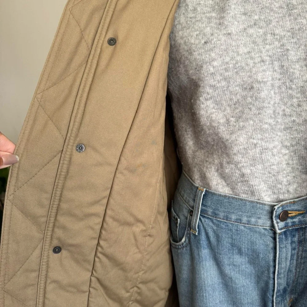 Vintage Tan Coat - Thick / Insulated Puffer Ski Snow Medium - Picture 3 of 8